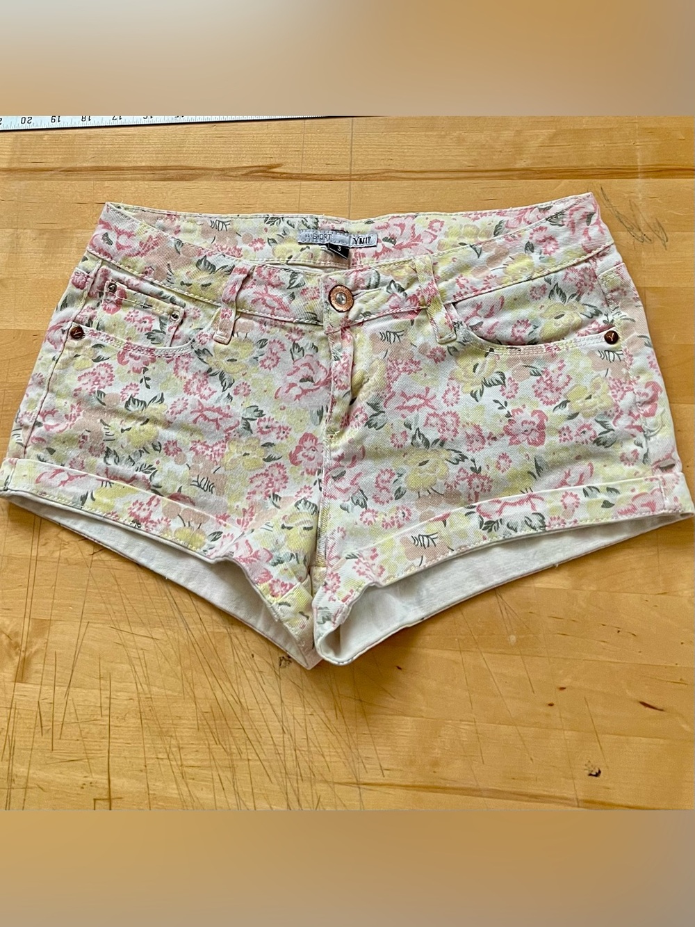 YMI Floral Jean Hot Shorts